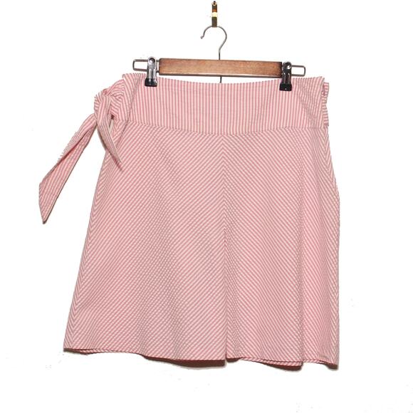 Vintage Nine & Company Seersucker Skirt Size 8 Pink/White stripe - Picture 1 of 5